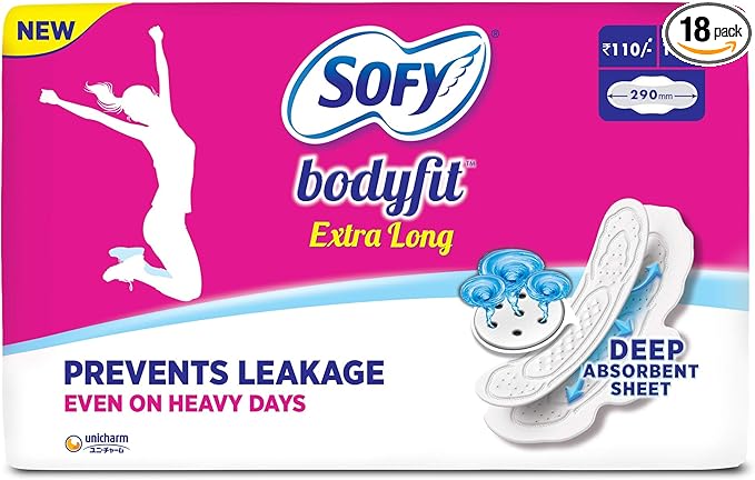 Sofy Extra Long Body Fit Pads - 18 Count (Pack of 1)
