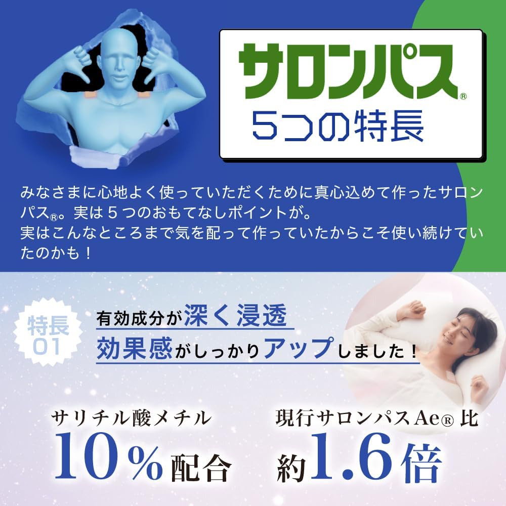 サロンパス 80枚 久光製薬 貼り薬 目立ちにくい 湿布・テープ剤 腰痛 肩の痛み【第3類医薬品】 - Image 4