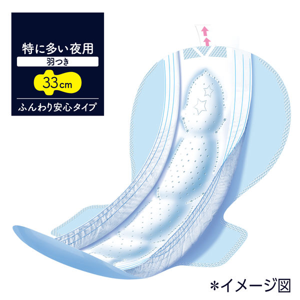 ソフィ超熟睡330 特に多い夜用 羽つき 33cm 1個(14枚入) 生理用ナプキン ユニ・チャーム - Image 2