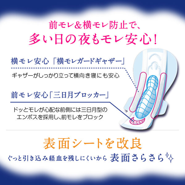 エリス 朝まで超安心 360 羽なし 夜用 36cm 特に多い日の夜用 ナプキン 1個(18枚)大王製紙 生理用品 - Image 6