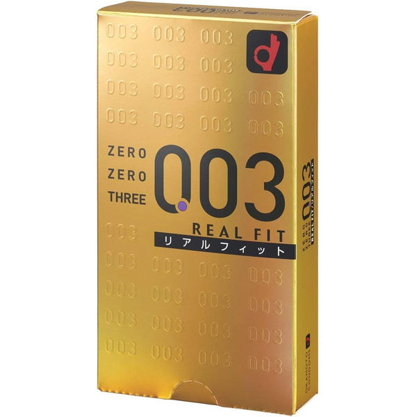 オカモト ゼロゼロスリーリアルフィット003 薄いコンドーム 素肌感覚 避妊具 1箱(10個入)